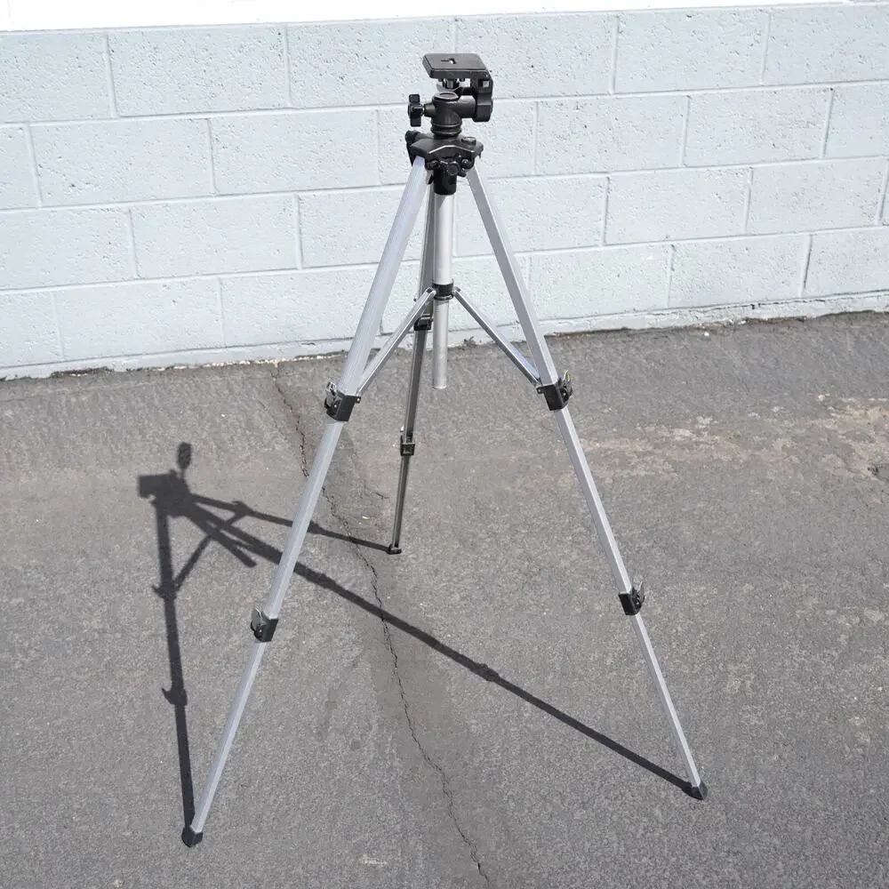 Metal Camera Tripod Aluminum Adjustable Height Stand Silver Black